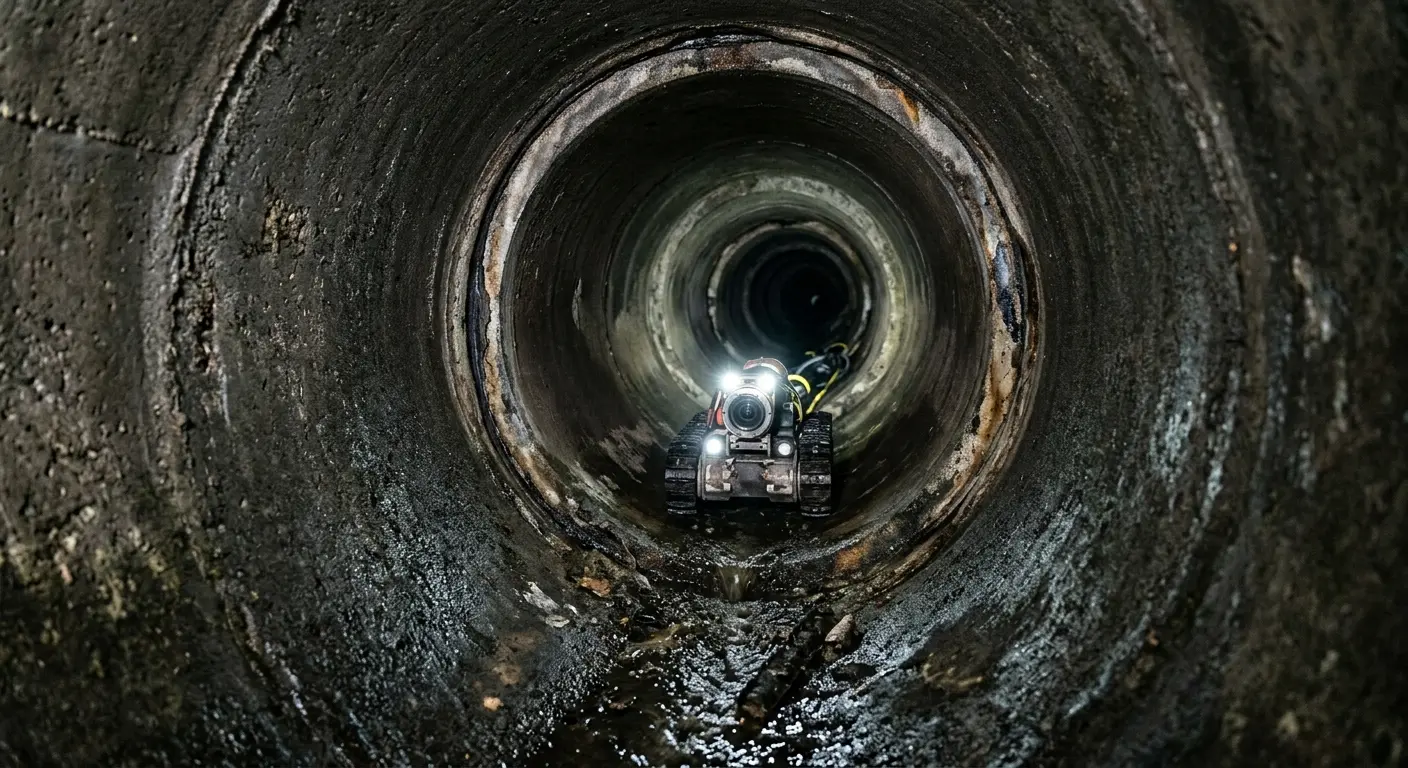 Robotic sewer camera inspecting pipe interior for Drain Snake Service in Waimalu